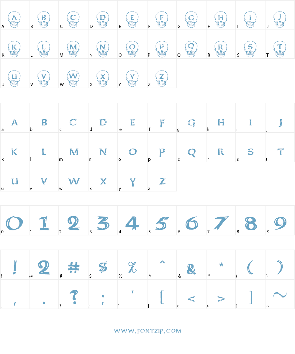 Deathhead KeltCaps Font Character